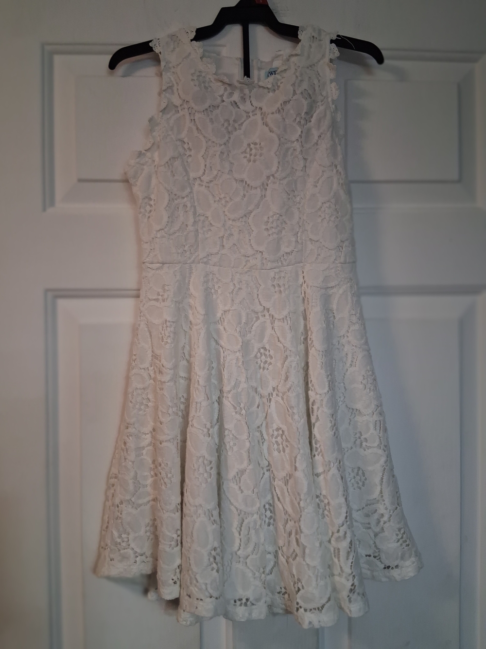Tween Diva Girls Classic White Lace Sleeveless Dress Size 8